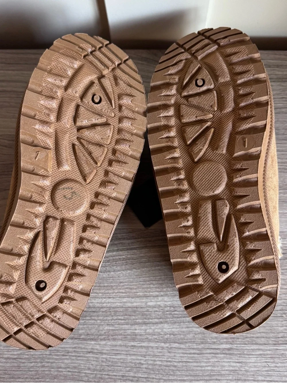 American Exchange Kids Tan Suede Slip-On Moccasins with Plush Collar